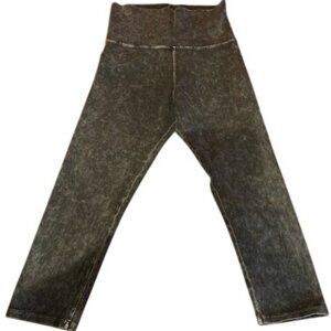 T Party Womens High-Waisted Black Acid Wash Leggings yoga pants‎ dyed capri